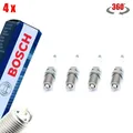 Produktbild: 4x (4 Stück) BOSCH Zündkerze Super Plus 0242240593 / FR6DC+  Auch für Gasbetrieb