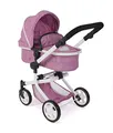 Produktbild: Bayer Chic 2000® 2in1 Puppenwagen Mika – Jeans Pink – faltbar – höhenverstellbarer Griff 47-80 cm – modernes Gestell – Puppen bis 52 cm – 4-8 J.