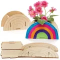 Produktbild: Blumentopf Regenbogen aus Holz (pro Set 3) Basteln mit Holz
