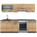 Produktbild: Vicco Küchenzeile, Honigeiche, Anthrazit, Holzwerkstoff, Küchenblock,Rechteckig, 240x81.6x60 cm, Küchen, Küchenzeilen & Küchenblöcke, Küchenzeilen ohne Geräte