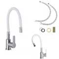 Produktbild: Wasserhahn Küchenarmatur Flexibel Armatur Mischbatterie Brause Küche Weiß 360°