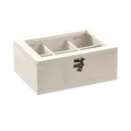 Produktbild: KESPER 57902 Teebox mit 6 Fächern und Sichtfenster aus Bambus, weiß gekälkt /...