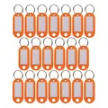 Produktbild: WINTEX 100x Schlüsselanhänger beschriftbar - Strapazierfähige Schlüssel Anhänger mit Etiketten - Farbige Schlüsselanhänger zum Beschriften für Organisation oder Reisen - Orange