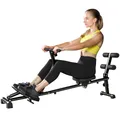 Produktbild: SPORTNOW 2 in 1 Rudergerät für Zuhause leises Rudergeräte mit 12 Widerstandsstufen LCD-Display Sit-up-Funktion Vertikale Lagerung Rudermaschine bis 100kg Heimrudergerät für Heimfitness