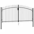 Produktbild: vidaXL Zauntor Woerden Doppelflügel mit Speerspitzen Gartentor Gartentür Gartenpforte Zauntür Hoftür Tor Hoftor Pforte Doppeltor Stahl 299,5x199,5 cm Schwarz