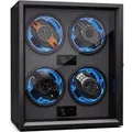 Produktbild: Klarstein - Uhrenbeweger für Automatikuhren, Automatik-Uhrenbeweger für 4 Uhren, Automatikuhr Uhrenbeweger mit Acryl-Tür, Automatischer Uhrenbeweger,