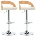 Produktbild: vidaXL Barhocker 2 Stk. Cremeweiß Kunstleder und Bugholz