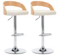 Produktbild: vidaXL Barhocker Barhocker 2 Stk. Cremeweiß Kunstleder und Bugholz (2 St)
