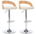 Produktbild: vidaXL Barhocker Barhocker 2 Stk. Cremeweiß Kunstleder und Bugholz (2 St)