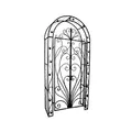Produktbild: Garden Pleasure Rankbogen mit Tor BAGANA Metall braun Bogen 108,0 x 229,0 cm, 1 St.