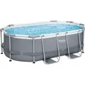 Produktbild: Bestway Power Steel Oberirdischer Pool Oval 305x200x84 cm - Grau