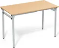 Produktbild: Klapptisch 4-Fuß 1.200x600mm Gestell alusilber Platte buche