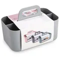 Produktbild: Mehrzweck Korb Organizer,Tragbarer Stapelbarer Kunststoffkorb mit Griff,Reinigungskorb, Bastelkorb,Schreibtischkorb,Bathroom Organizer,Aufbewahrung für Kunst und Make-up (Grau)