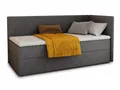 Produktbild: Sofnet Boxspringbett Flame mit Bettkasten - Einzelbett mit Bonell-Matratze und Topper, Polsterbett, Universelle Bettseite, Bett, Schlafzimmer, Kinderzimmer (Graphit (Kronos 22), 80 x 200 cm)