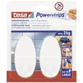 Produktbild: tesa Powerstrips Haken Large OVAL - Selbstklebender Wandhaken für Glas, Kacheln, Holz, Kunststoff und andere Untergründe - Weiß