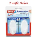 Produktbild: tesa Powerstrips® Haken -1 Pack = 2 Klebehaken - Kleben ohne Bohren - weiß