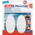 Produktbild: Tesa Power-Strips Weiss 4 Stück + 2 Haken In Pc