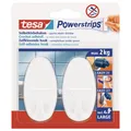 Produktbild: tesa® Haken Klebehaken Wandhalter Powerstrips® Large weiß 2 St. bis 2kg 58013