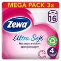 Produktbild: Zewa ultra soft Toilettenpapier, extra weiches WC-Papier 4-lagig mit zuverlässiger Komfortlagen-Qualität, 1 x Vorratspack mit 48 Rollen (3 x 16 Rollen)