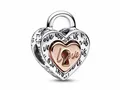 Produktbild: Pandora Charm 782505C00 - Vorhängeschloss mit teilbarem Herz - Silber & Roségold Vergoldung
