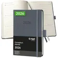 Produktbild: SIGEL C2667 Wochenplaner Wochenkalender 2026, ca. A6, dunkelgrau, Hardcover, 176 Seiten, Gummiband, Stiftschlaufe, Archivtasche, aus nachhaltigem Papier, Kalenderbuch Conceptum