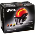 Produktbild: Uvex Kopfschutz Waldarbeiterset gelb|rot