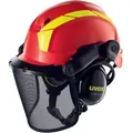 Produktbild: Uvex - Schutzhelm Pheos Forestry 9774 Kurzer Schirm Drehrad Rot