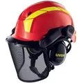 Produktbild: Uvex - Schutzhelm Pheos Forestry 9774 Kurzer Schirm Drehrad Rot