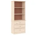 Produktbild: vidaXL Bücherregal Bücherregal mit Schubladen ALTA 60x35x142 cm Massivholz Kiefer, 1-tlg.