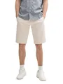Produktbild: TOM TAILOR Herren Short Traveler Slim Chino Shorts Mid Waist Slim Fit Blau Beige, Größe:W 36, Farbe:37142 White Beige Zig zag Structure