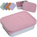 Produktbild: BEARFOOT Edelstahl Kinder Brotdose mit Silikondeckel | BPA-freie Lunchbox | Auslaufsichere Bento Box Kinder | Brotzeitbox für Kindergarten, Schule & Kita | Spülmaschinenfest & robust (Rosa, 700ml)