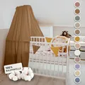 Produktbild: lilimaus Betthimmel Babybett [in 12 Farben] Himmel Babybett aus 100% Baumwolle Musselin - Betthimmel Mädchen & Jungen - Himmelbett Vorhänge als Kinderzimmer & Babyzimmer Deko - Baby Bett Vorhang