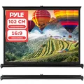 Produktbild: Pyle Beamer Rollo- Leinwand, 40 Zoll 91x68cm, 4:3 4K Projektorleinwand Ausziehbar & Tragbar mit Schwarzem Rahmen, Ideal für Heimkino, Büro, Präsentationen, Schule