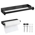 Produktbild: Küchenrollenhalter Wand, 28CM Küchenrollenhalter Edelstahl, Küchenpapierhalter mit Schrauben, Papierrollenhalter für Küche Badezimmer Wohnzimmer - Schwarz