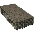 Produktbild: Woltu Wpc Terrassenfliesen Terrassendielen Holz-optik 30x60cm, Fliese Bodenfliese Klickfliese Mit Klicksystem Bodenbelag (6 Stück / 1 M2) Braun