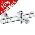 Produktbild: GROHE Badewannenarmatur Grohtherm 800, 34567000, aus Messing, 10 % Cashback, mit Thermostat, zur Aufputz-Montage, verchromt