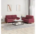 Produktbild: vidaXL Sofa Sofagarnitur mit Kissen Stoff, Standard, Rot