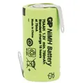 Produktbild: NiMH-Akku, GP, Industriezelle mit Lötfahnen, 28,7x14,5mm, 1,2V/750mAh - Grün