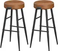 Produktbild: Songmics Barhocker 2er Set Kunstleder Mid-Century Karamellbraun Tall