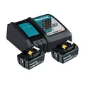 Produktbild: makita Werkzeugakkus mit Schnellladegerät Power Source Kit Lithium-Ionen 2x 5,0 Ah