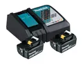 Produktbild: Makita Power Source Kit (2x Werkzeugakku mit Ladestation, Ersatzakkus für Elektrowerkzeuge von Makita) 197570-9