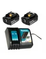 Produktbild: Makita Power Source-Kit BL1850B Akku Starter-Set Werkzeug-Akku-Ladetechnik (2 Akkus 5 Ah, 18 V, inkl. Schnellladegerät)