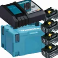 Produktbild: Makita Akku Set Power Source-Kit - DC18RC Ladegerät + 4x 5Ah Akku + Makpac 3