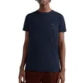 Produktbild: Tommy Hilfiger Herren T-Shirt Kurzarm Core Stretch Slim Fit, Blau (Desert Sky), S