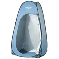 Produktbild: Vevor Pop Up Duschzelt (1219 X 1219 X 2134 Mm) Wasserfestes Toilettenzelt Mit, Umkleidezelt Inkl. Heringen & Seilen & Tragetasche & Aufhängetasche, Aus 190t Polyester Für Camping Strand Angeln Blau