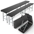 Produktbild: AREBOS 2x Bierbank Faltbank 183x28x43 cm klappbar, Camping & Garten, Schwarz