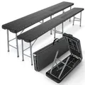 Produktbild: Arebos 2X Bierbank Faltbank Klappbar I Tragegriff | 183 x 28 x 43 cm Klappbank Camping Garten Party Bank Campingbank Bierzeltbank, Gartenbank, Sitzbank 2er Set | Schwarz
