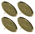 Produktbild: Adventsleuchter Adventskerzenhalter Ø 10 cm Gold oder Silber, 4 Stück - Kerzenhalter für Stumpenkerzen Adventskranz