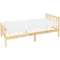 Produktbild: ML-Design Holzbett mit Lattenrost 90x200 cm Natur mit Matratze H10cm