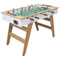 Produktbild: Happy Garden Tischfußball 120 cm Weiß und Holz - 4 Spieler, Innenbereich, modernes Design, Freizeitgestaltung mit der Familie